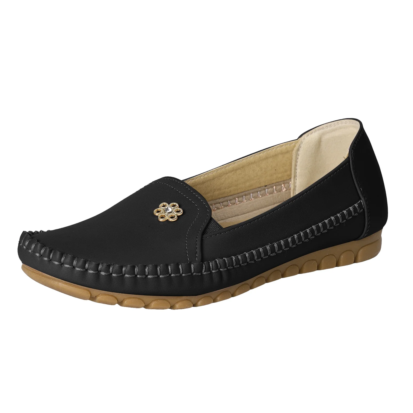 Penny Loafers for Women – Comfy Orthopedic Slip-On Walking Shoes – Black