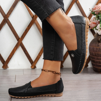 Penny Loafers for Women – Comfy Orthopedic Slip-On Walking Shoes – Black